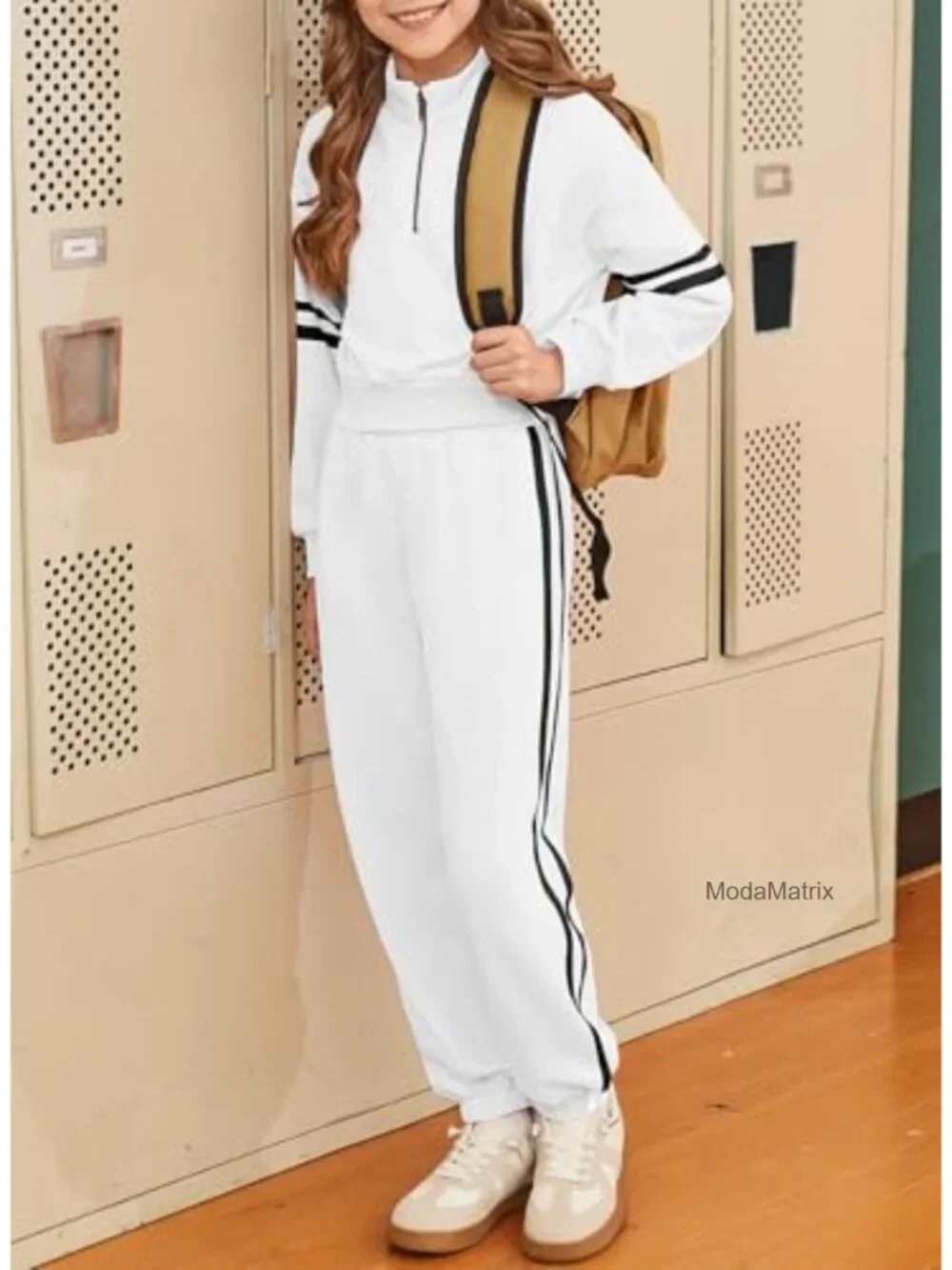Tween Girls Crop Sweatsuit 2 Piece Set Half Zip Top with Pants Fall